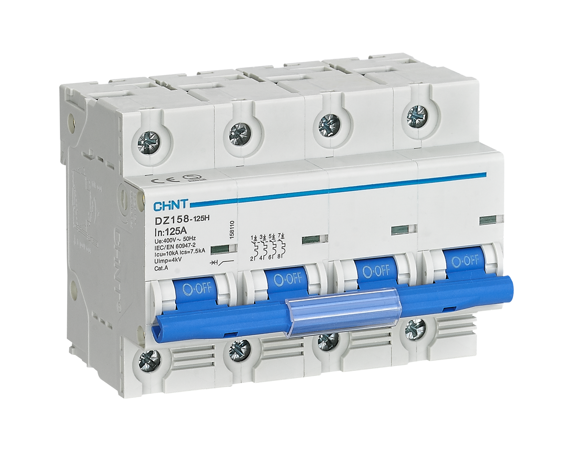 DZ158-125H  125A  4P-MCCB